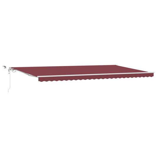 Automatisk uttrekkbar markise med LED burgunder 600x300 cm