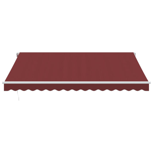 Automatisk uttrekkbar markise med LED burgunder 400x350 cm