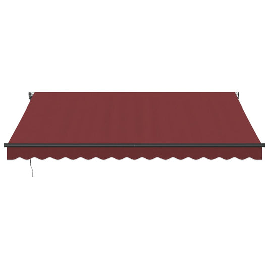 Automatisk uttrekkbar markise med LED burgunder 400x350 cm