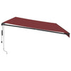 Automatisk uttrekkbar markise med LED burgunder 600x350 cm