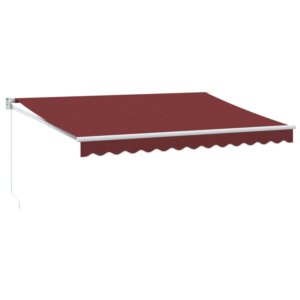 Manuell uttrekkbar markise burgunder 350x250 cm vidaXL