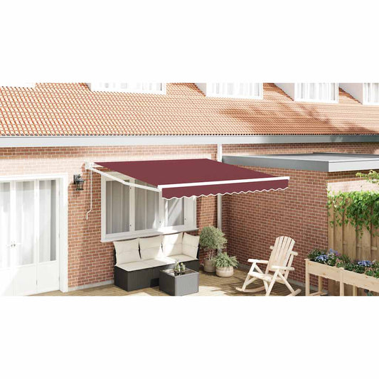 Automatisk uttrekkbar markise med LED burgunder 300x250 cm vidaXL