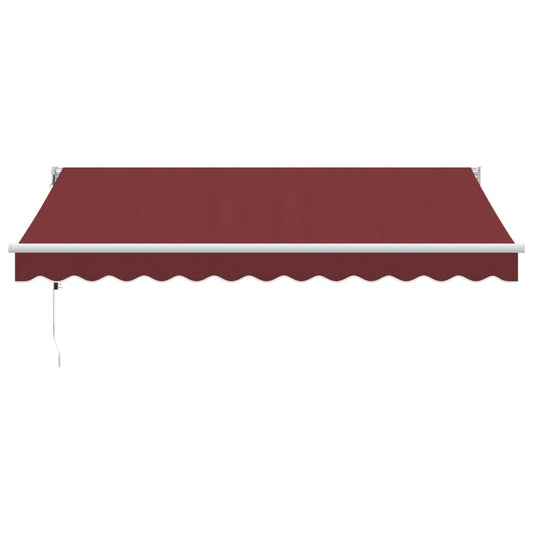 Automatisk uttrekkbar markise med LED burgunder 350x250 cm