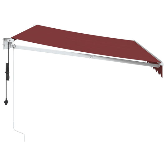 Automatisk uttrekkbar markise med LED burgunder 350x250 cm
