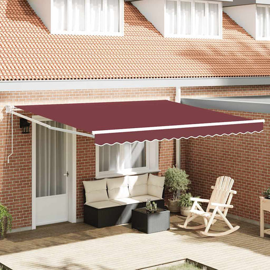 Automatisk uttrekkbar markise burgunder 400x300 cm vidaXL