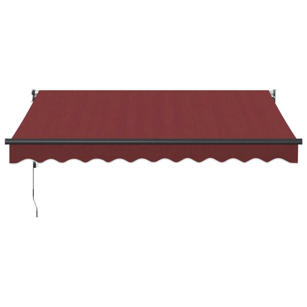 Automatisk uttrekkbar markise med LED burgunder 300x250 cm