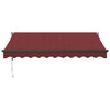 Automatisk uttrekkbar markise med LED burgunder 300x250 cm