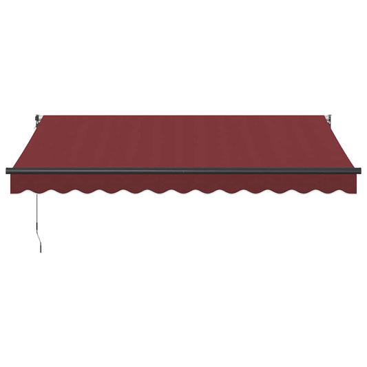 Automatisk uttrekkbar markise med LED burgunder 350x250 cm vidaXL