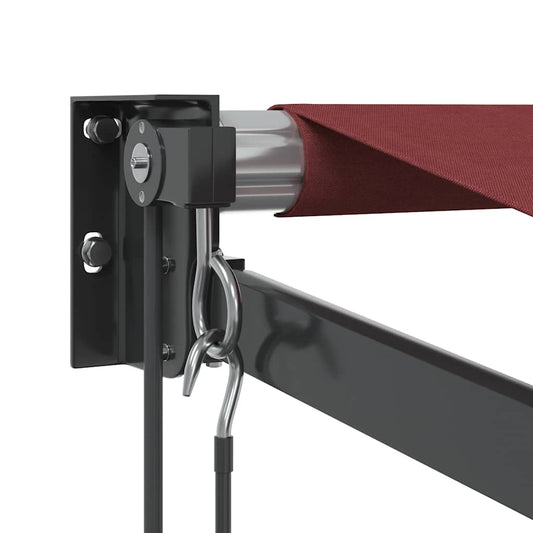 Automatisk uttrekkbar markise med LED burgunder 350x250 cm vidaXL