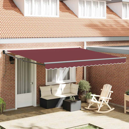 Automatisk uttrekkbar markise burgunder 400x300 cm vidaXL