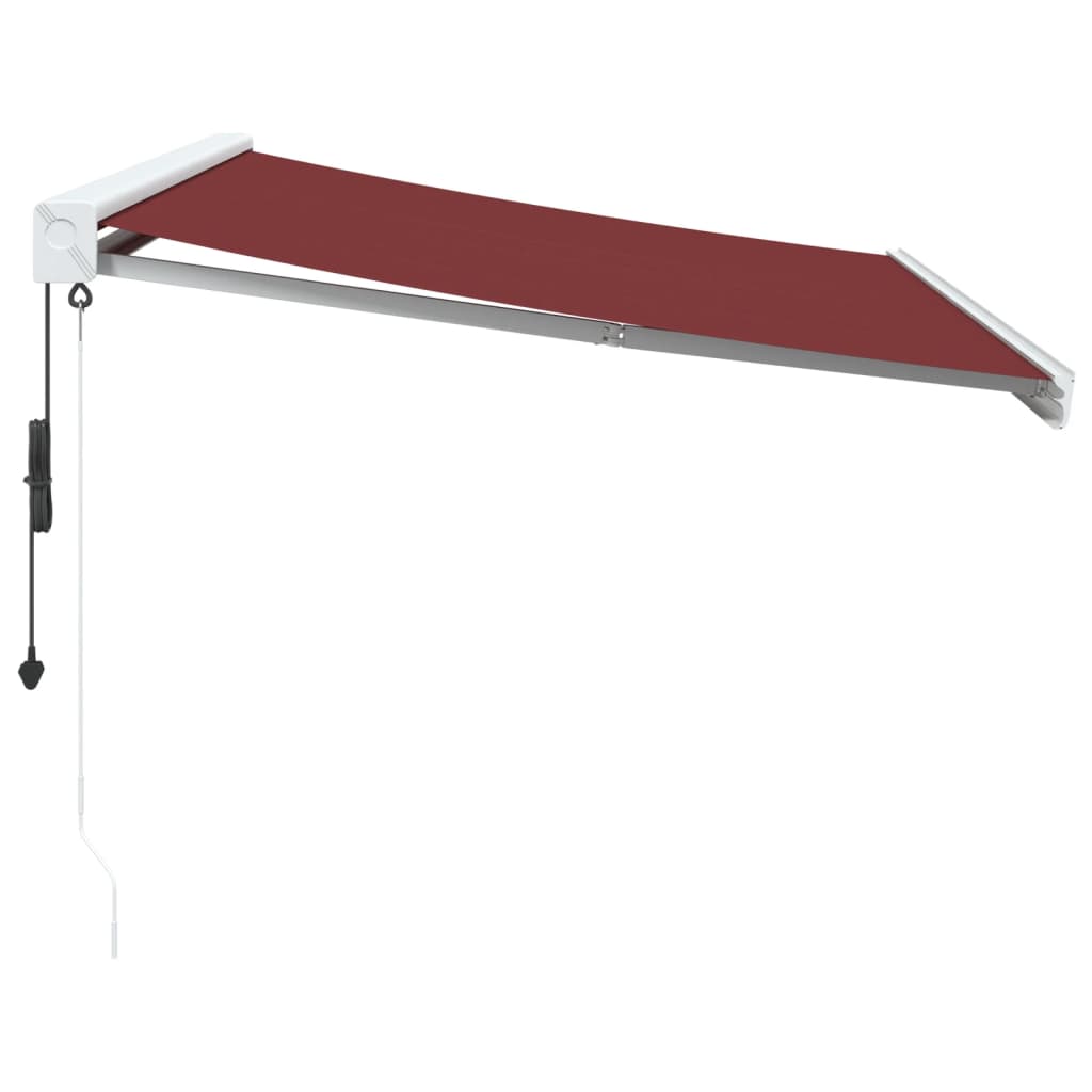 Automatisk uttrekkbar markise med LED burgunder 300x250 cm