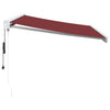 Automatisk uttrekkbar markise med LED burgunder 350x250 cm