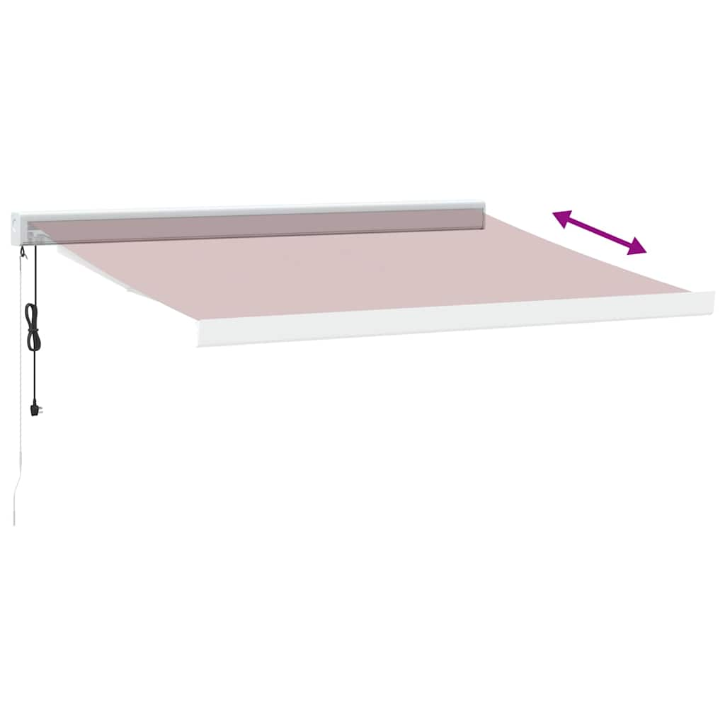 Automatisk uttrekkbar markise med LED burgunder 350x250 cm