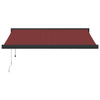 Automatisk uttrekkbar markise med LED burgunder 300x250 cm