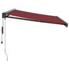 Automatisk uttrekkbar markise med LED burgunder 300x250 cm