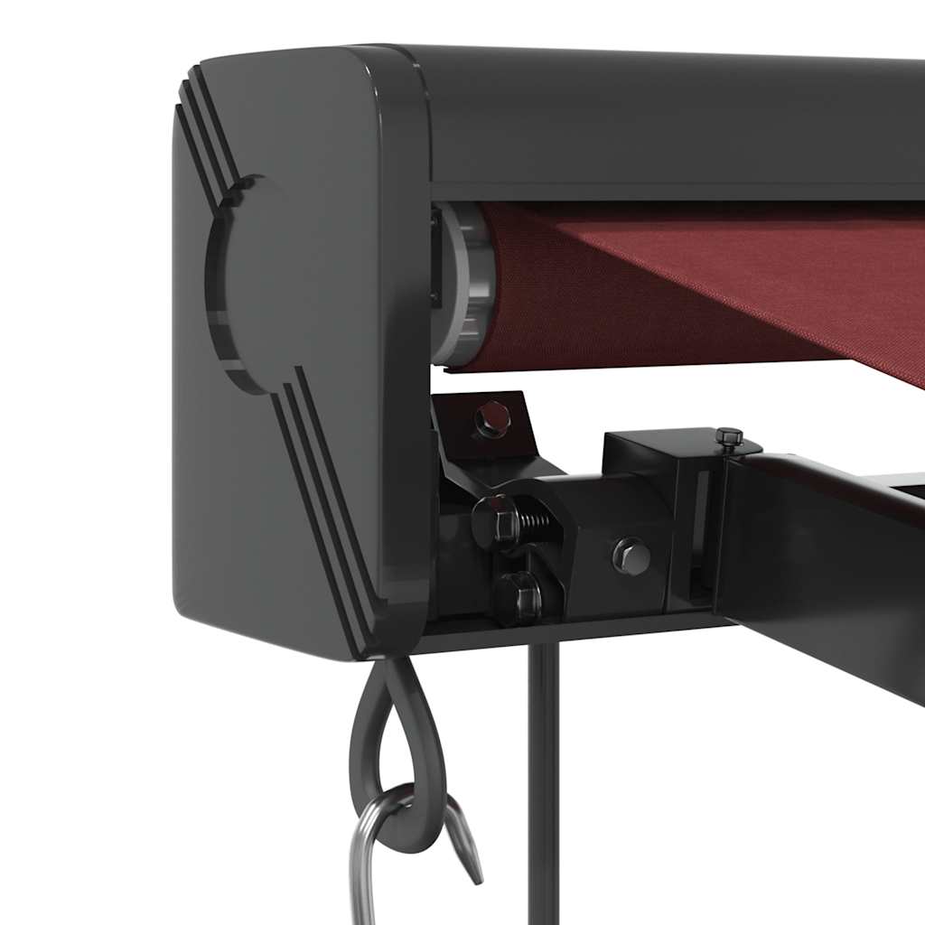Automatisk uttrekkbar markise med LED burgunder 300x250 cm