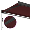 Automatisk uttrekkbar markise med LED burgunder 300x250 cm