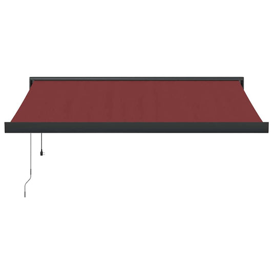 Automatisk uttrekkbar markise med LED burgunder 350x250 cm