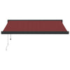 Automatisk uttrekkbar markise med LED burgunder 350x250 cm