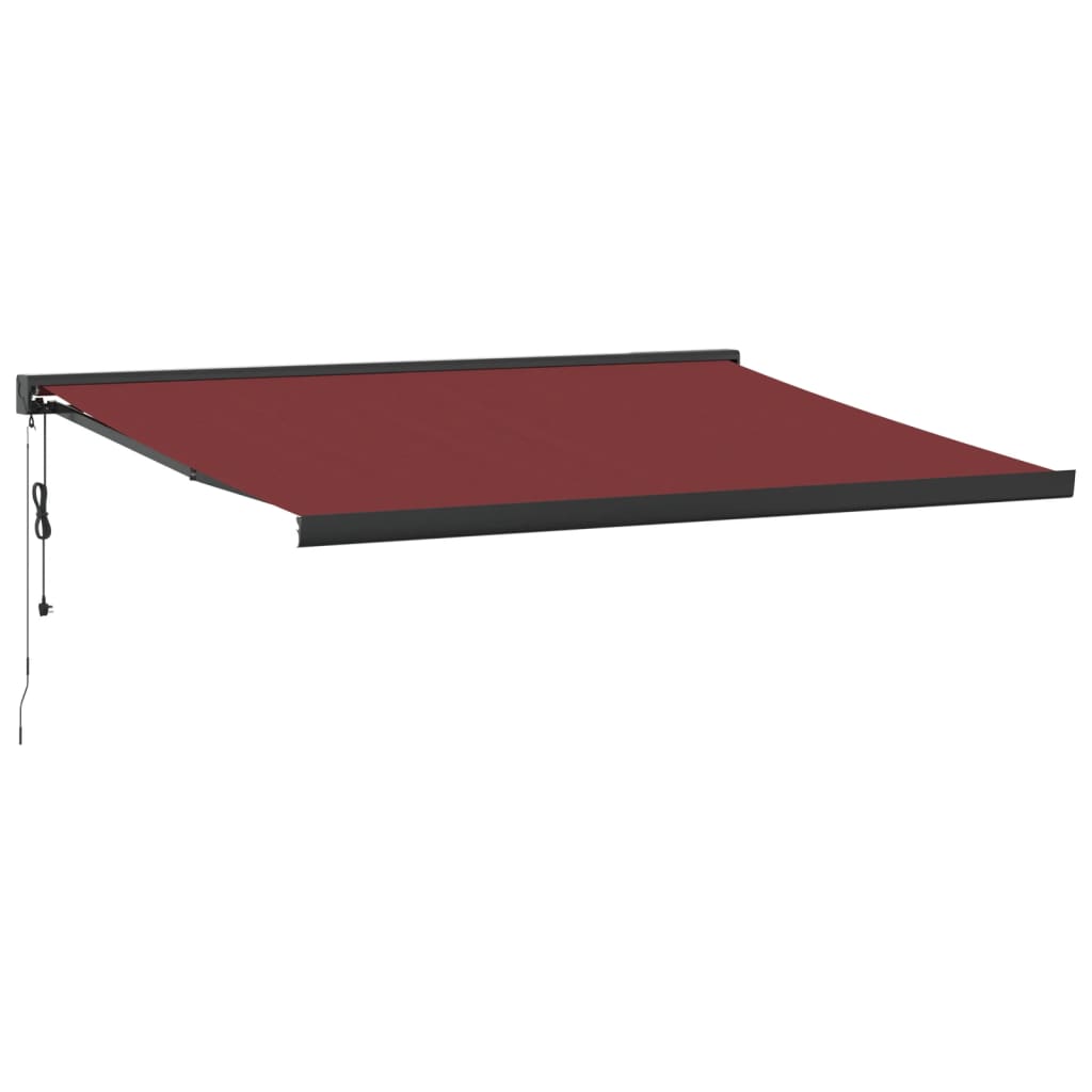 Automatisk uttrekkbar markise burgunder 400x300 cm