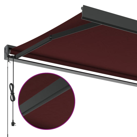 Automatisk uttrekkbar markise burgunder 400x300 cm