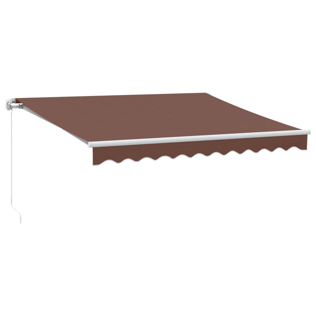 Manuell uttrekkbar markise med LED brun 300x250 cm