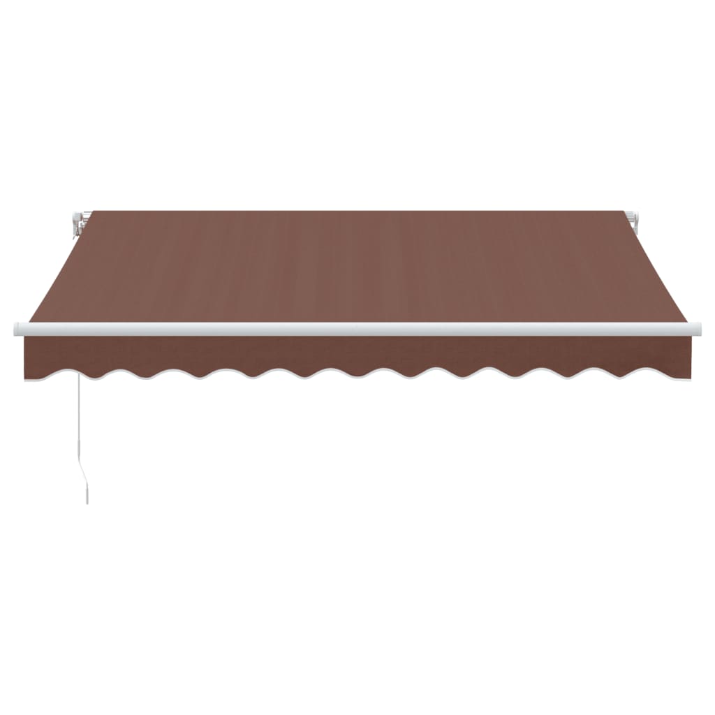 Manuell uttrekkbar markise med LED brun 300x250 cm