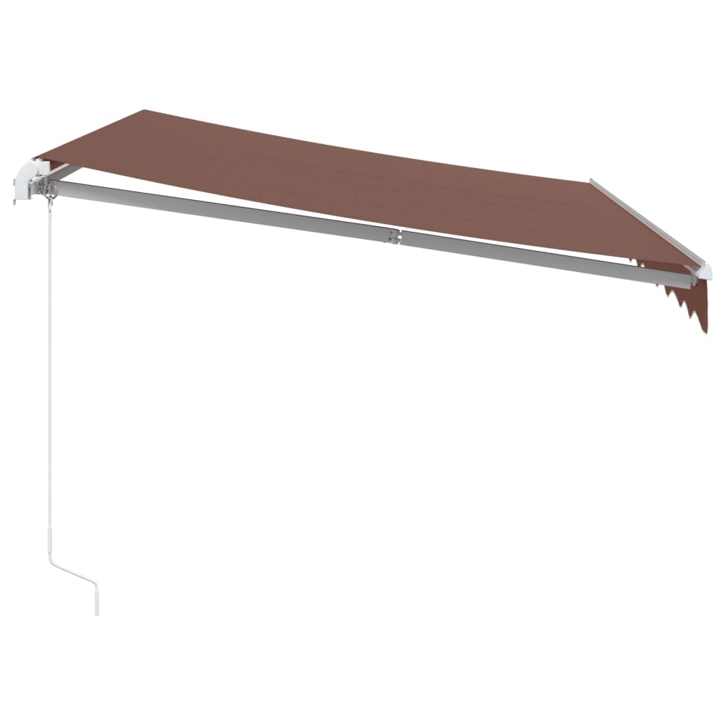 Manuell uttrekkbar markise med LED brun 300x250 cm