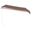 Manuell uttrekkbar markise med LED brun 300x250 cm