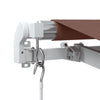 Manuell uttrekkbar markise med LED brun 300x250 cm