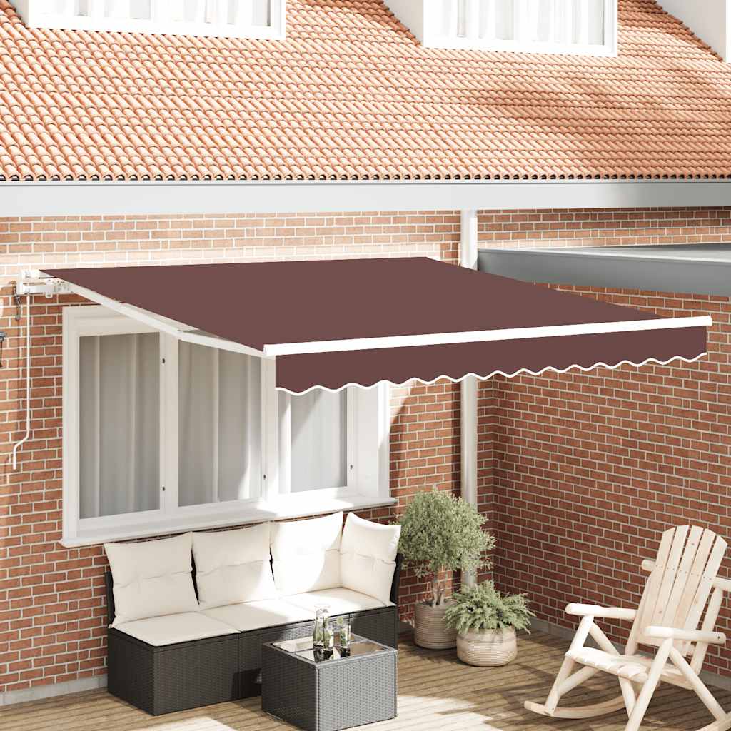 Automatisk uttrekkbar markise burgunder 300x250 cm