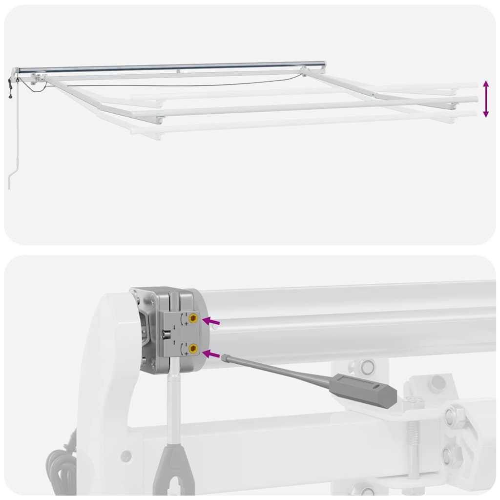 Automatisk uttrekkbar markise med LED brun 300x250 cm