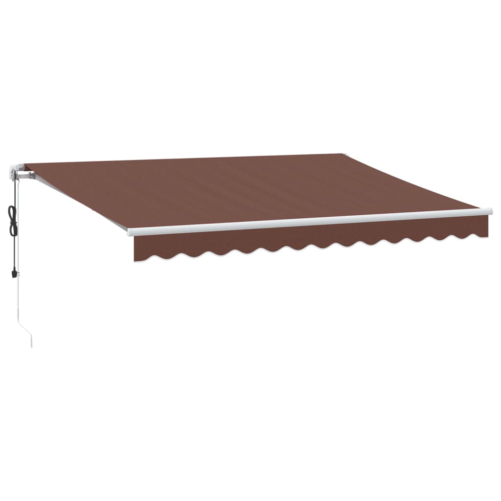 Automatisk uttrekkbar markise med LED brun 350x250 cm