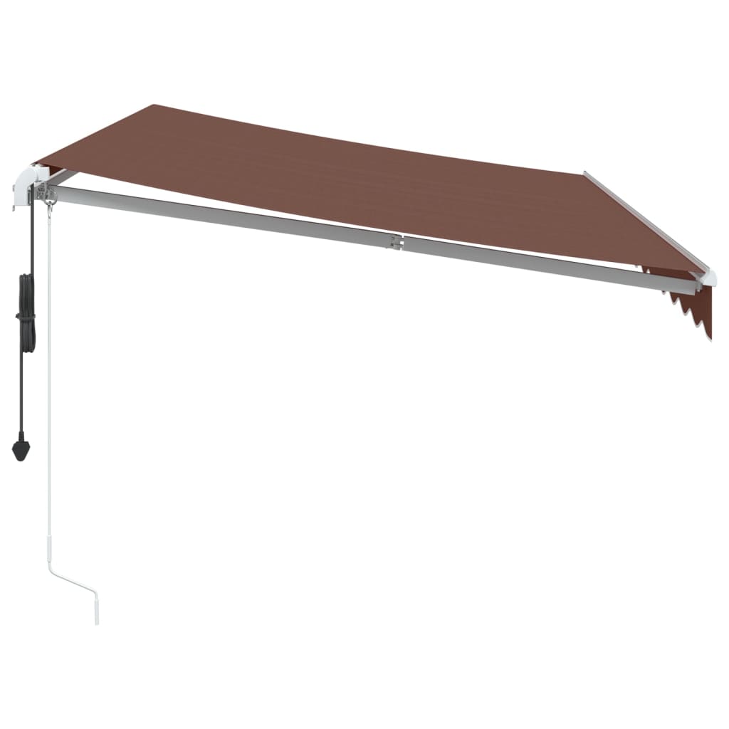 Automatisk uttrekkbar markise med LED brun 350x250 cm