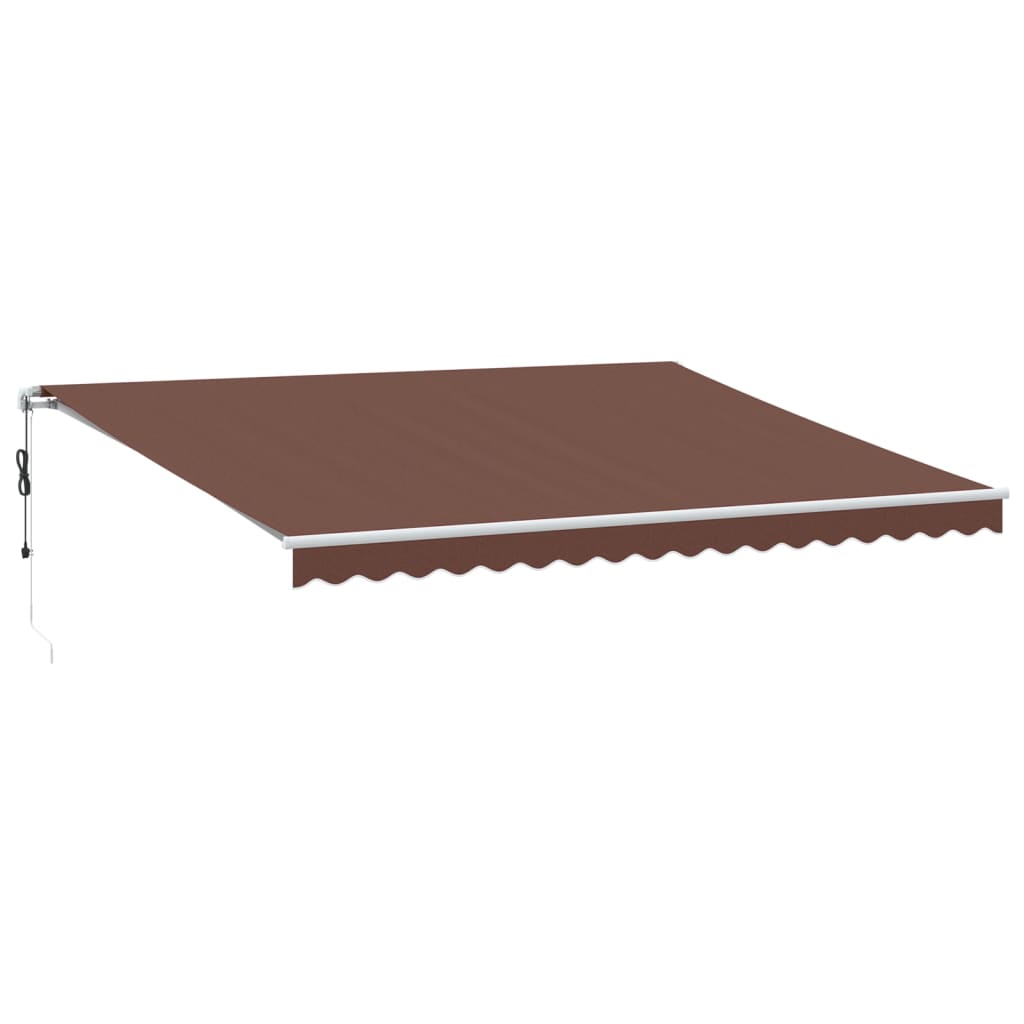 Automatisk uttrekkbar markise med LED brun 450x300 cm