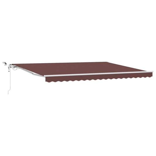 Automatisk uttrekkbar markise med LED brun 450x300 cm