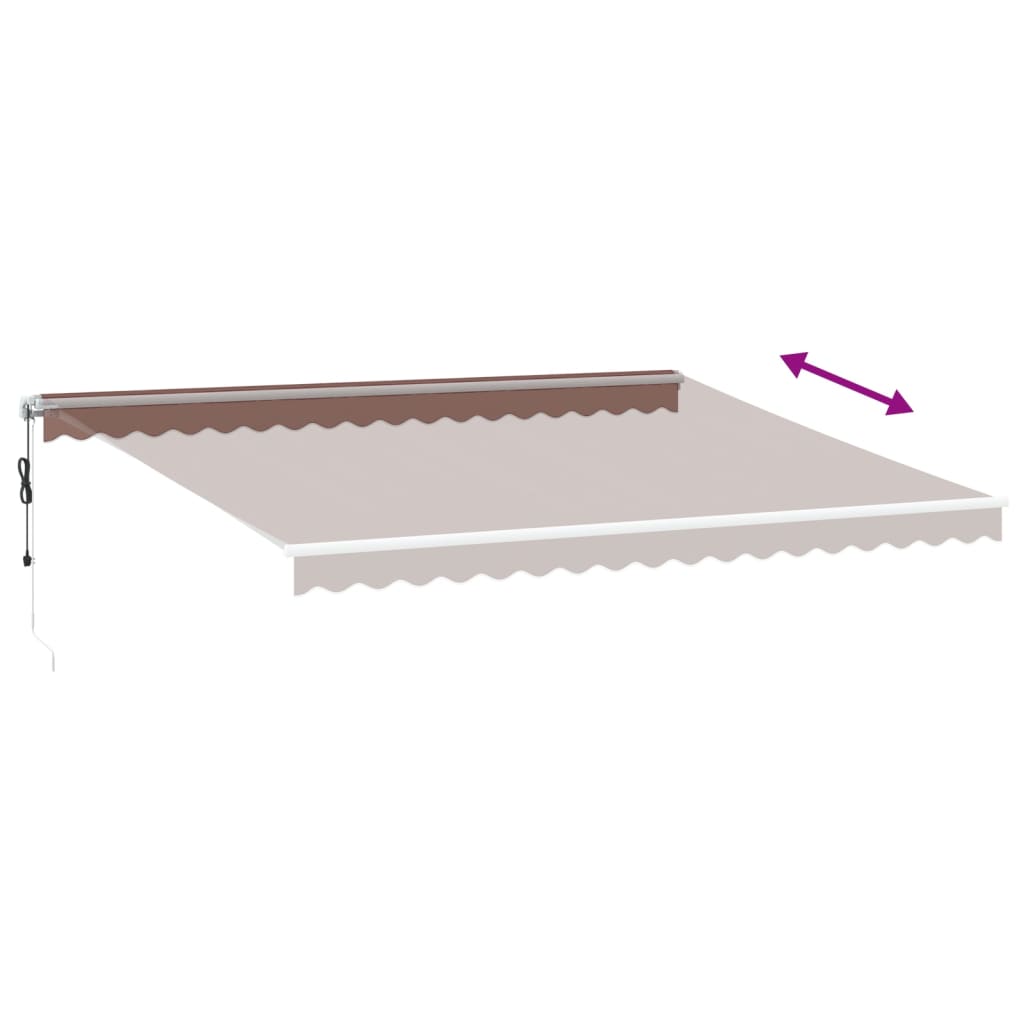 Automatisk uttrekkbar markise med LED brun 450x300 cm