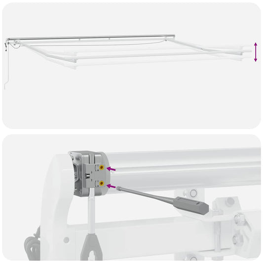 Automatisk uttrekkbar markise med LED brun 450x300 cm