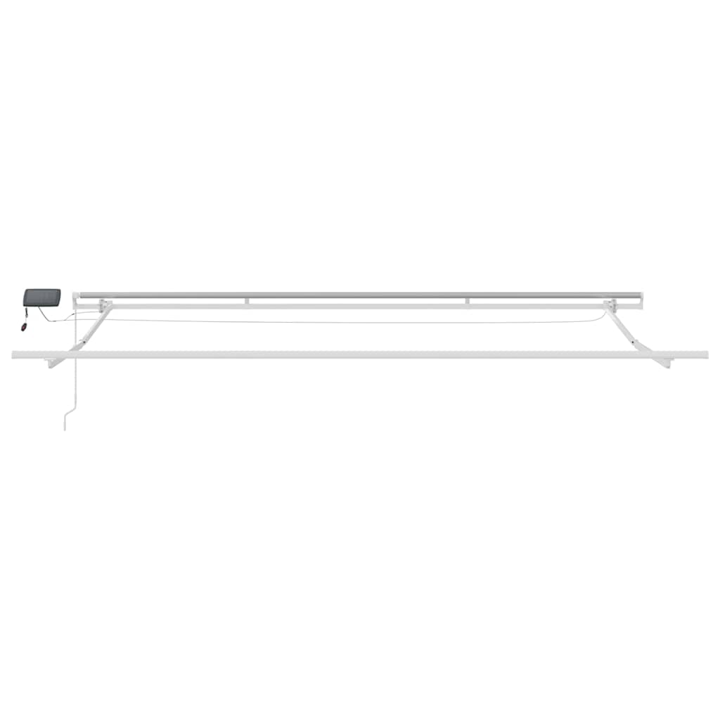 Manuell uttrekkbar markise med LED brun 500x300 cm