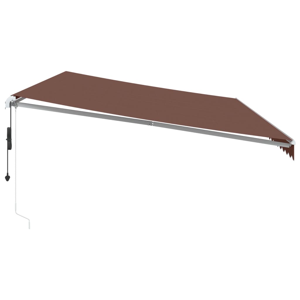 Automatisk uttrekkbar markise med LED brun 600x300 cm