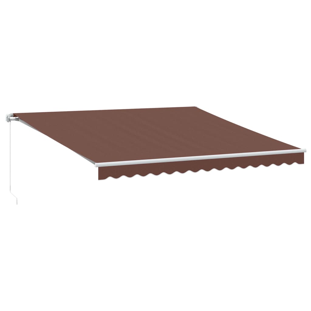 Manuell uttrekkbar markise med LED brun 400x350 cm