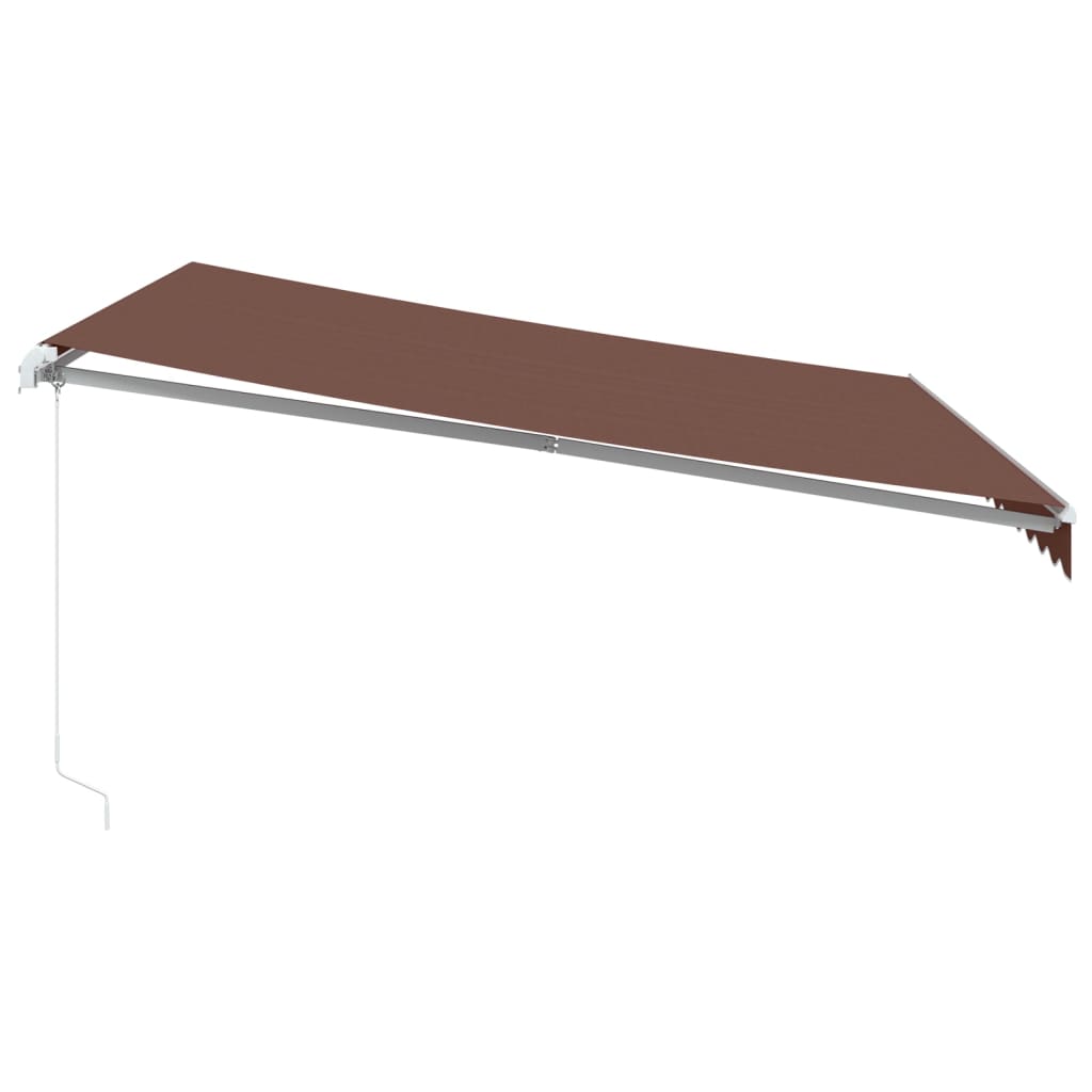 Manuell uttrekkbar markise med LED brun 400x350 cm