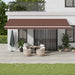 Manuell uttrekkbar markise med LED brun 600x350 cm