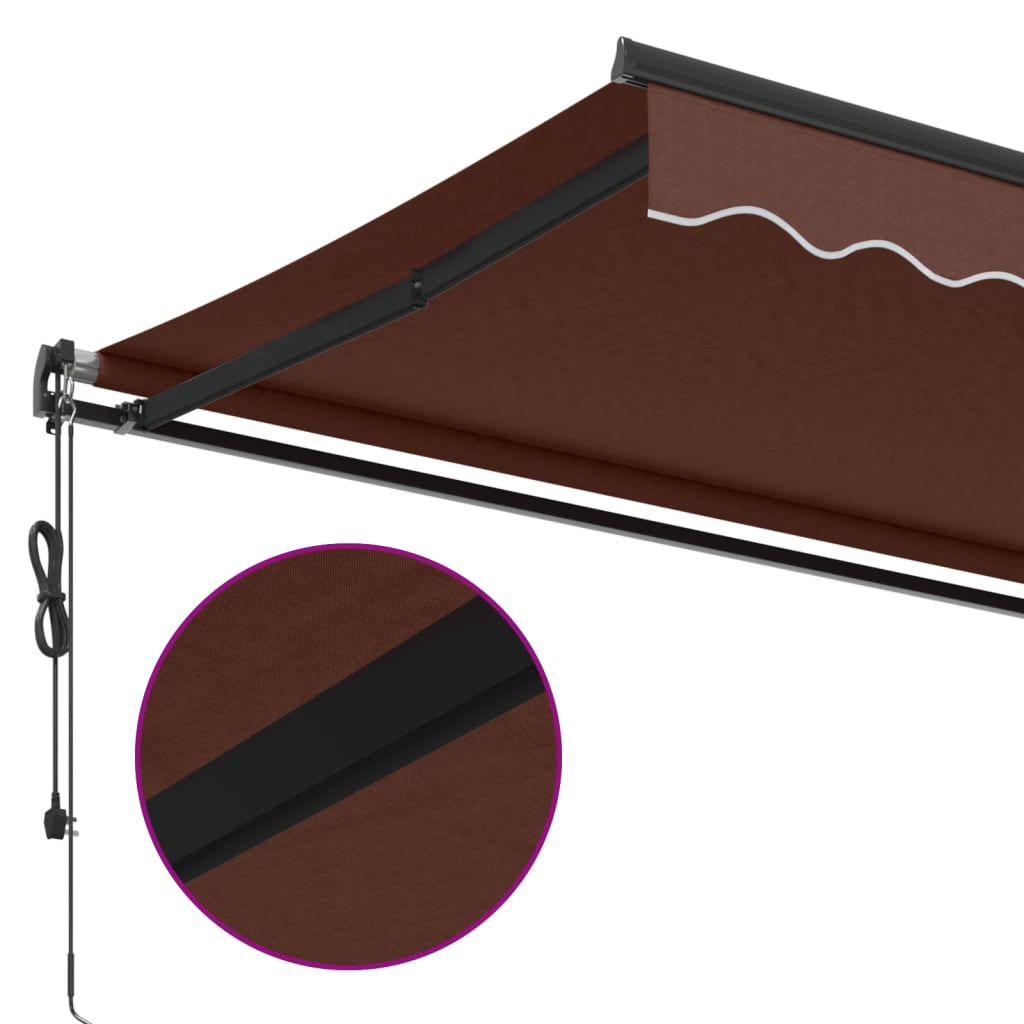 Automatisk uttrekkbar markise brun 400x350 cm