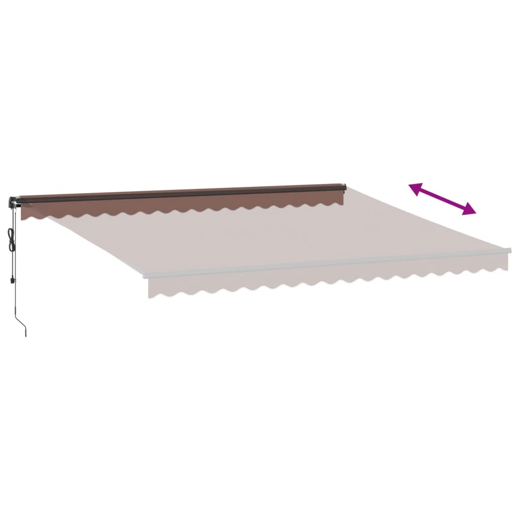 Automatisk uttrekkbar markise brun 450x350 cm