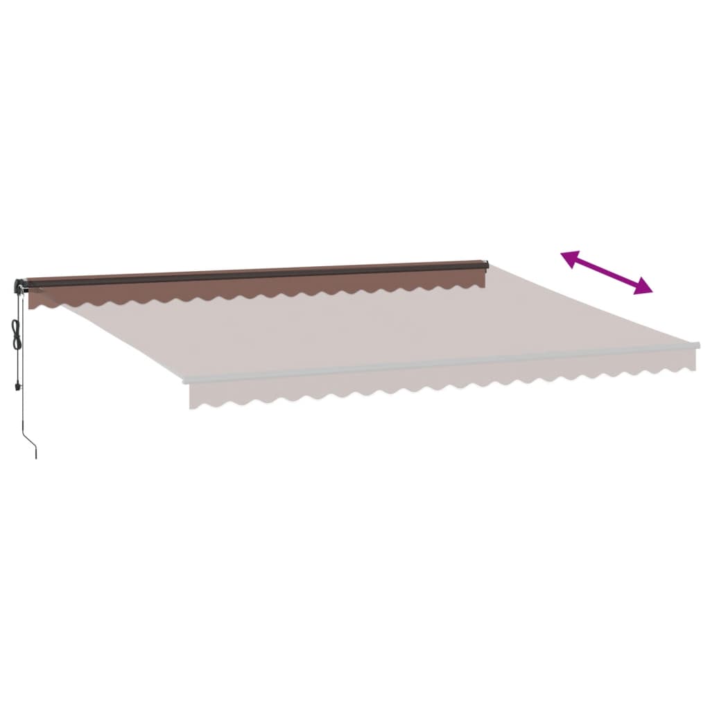 Automatisk uttrekkbar markise brun 500x350 cm