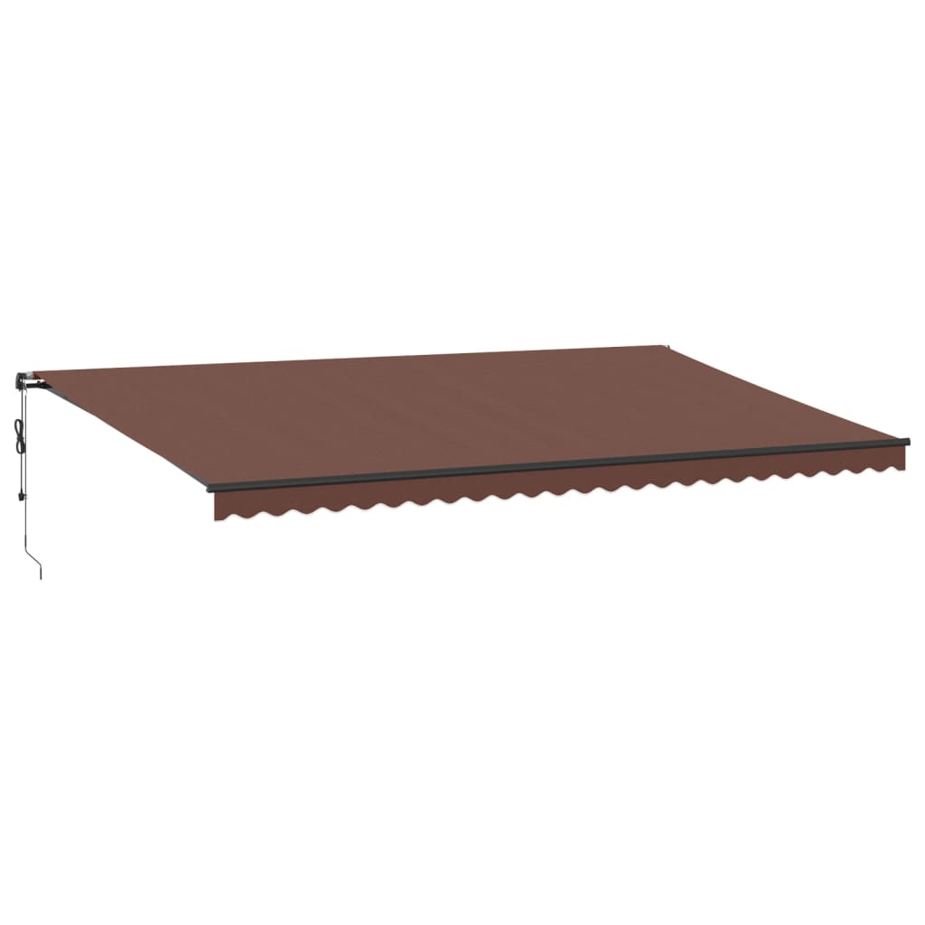 Automatisk uttrekkbar markise med LED brun 600x350 cm