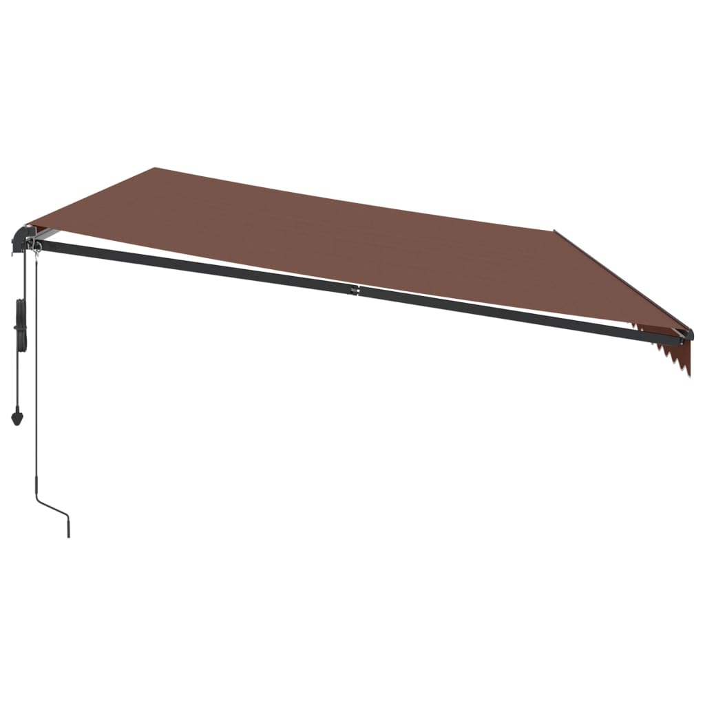 Automatisk uttrekkbar markise med LED brun 600x350 cm