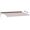 Automatisk uttrekkbar markise med LED brun 600x350 cm