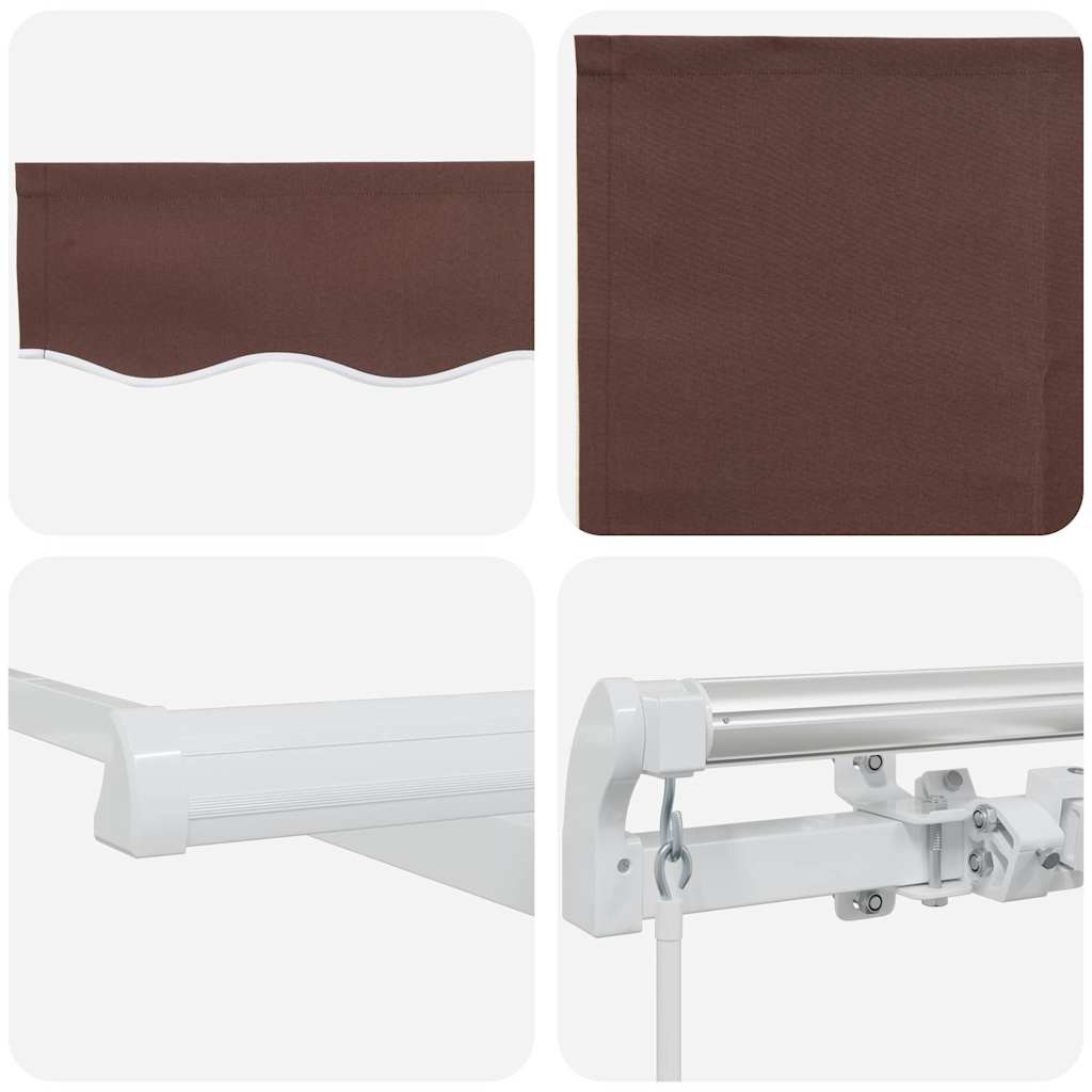 Manuell uttrekkbar markise brun 450x300 cm